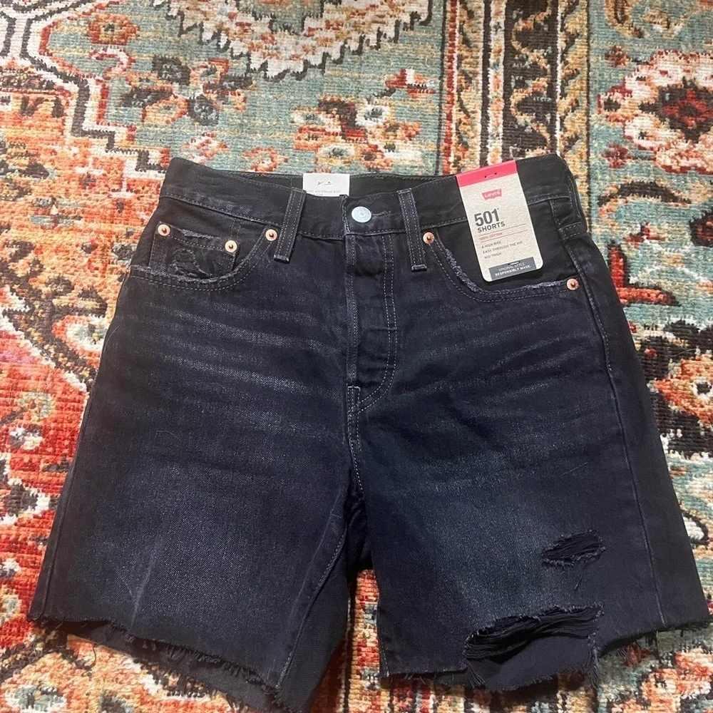 Levi's 501 Mid Thigh Short Lunar Black - Picture 7 of 11